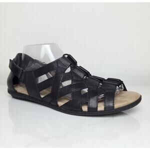 Earth Origins Belle Bridget Shoes Leather Sandals Size 10M Black